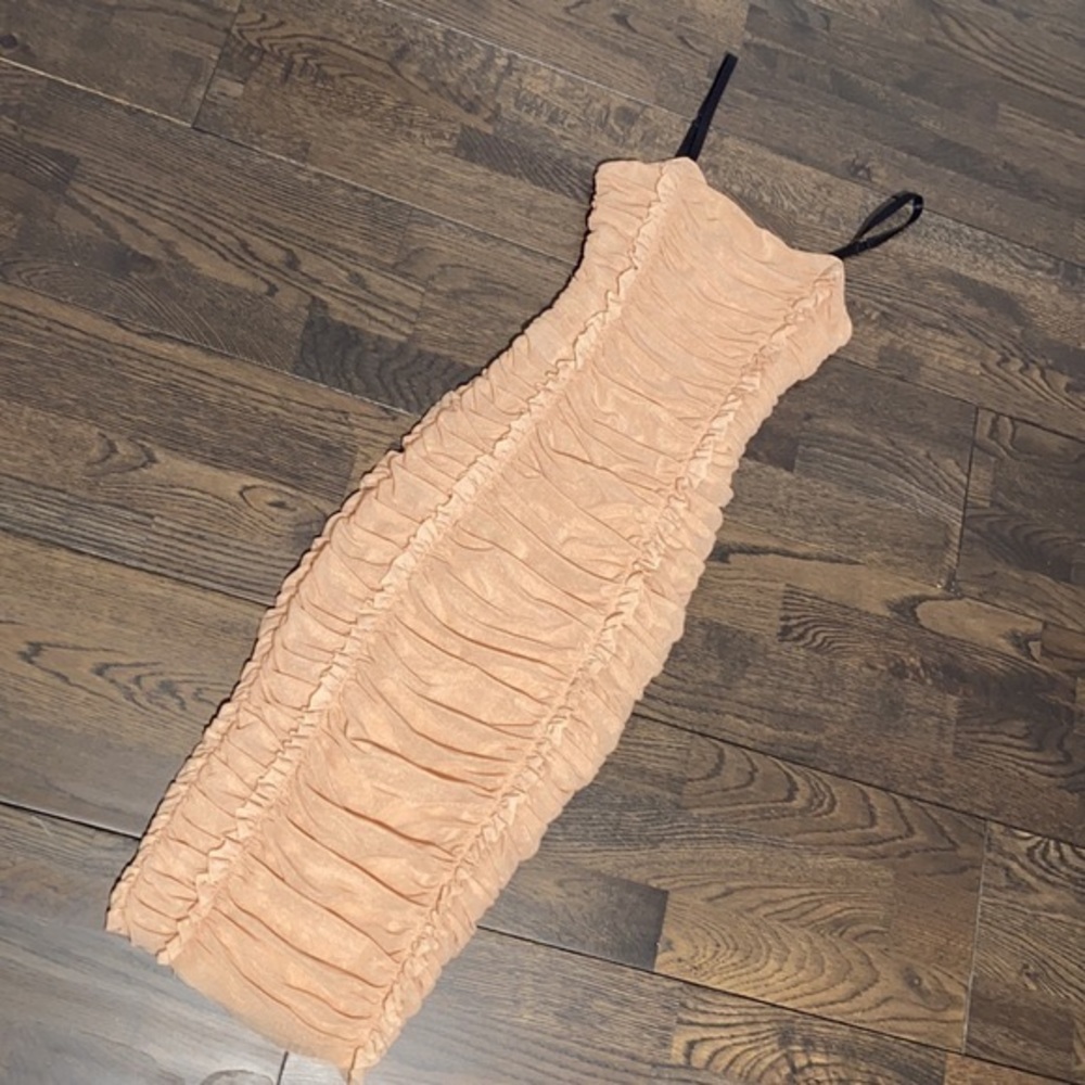 Marciano Nude Strapless Ruched Dress Size S